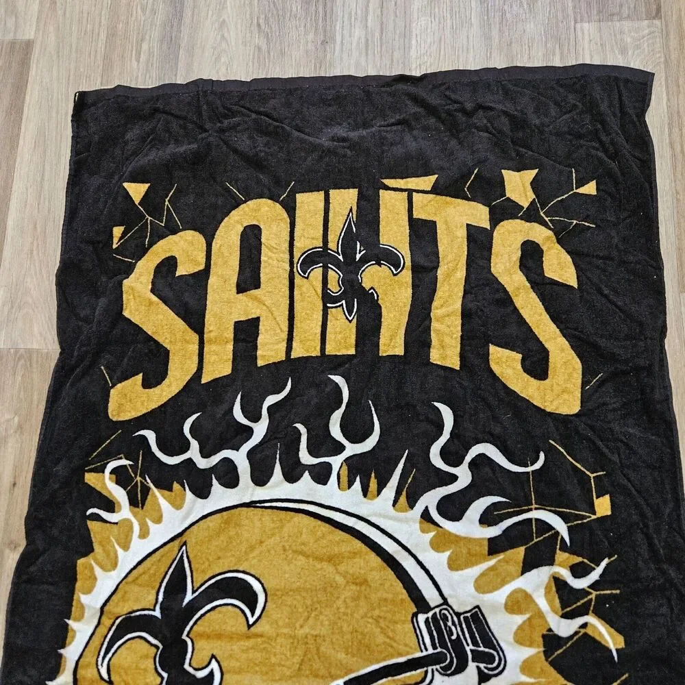 Vtg 90s New Orleans Saints NFL Beach Towel 1996